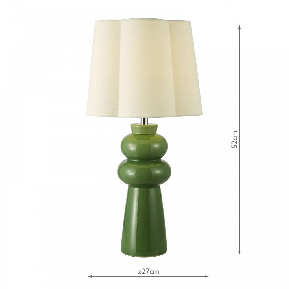Jordana Green Table Lamp C/W Shade