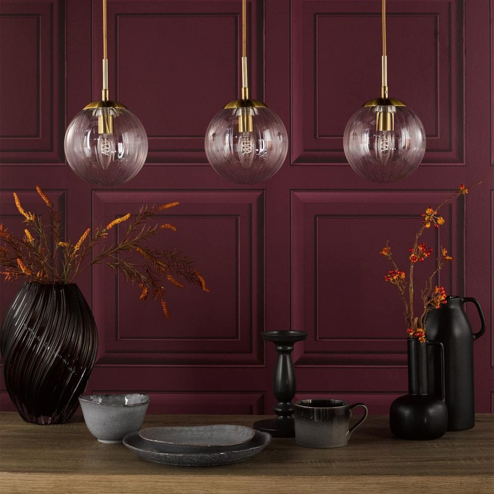 Jocelyn 3 Light Brass Bar Pendant