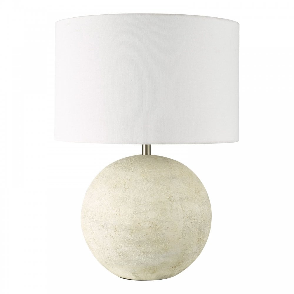 Havana Natural Ceramic Table Lamp C/W White Shade