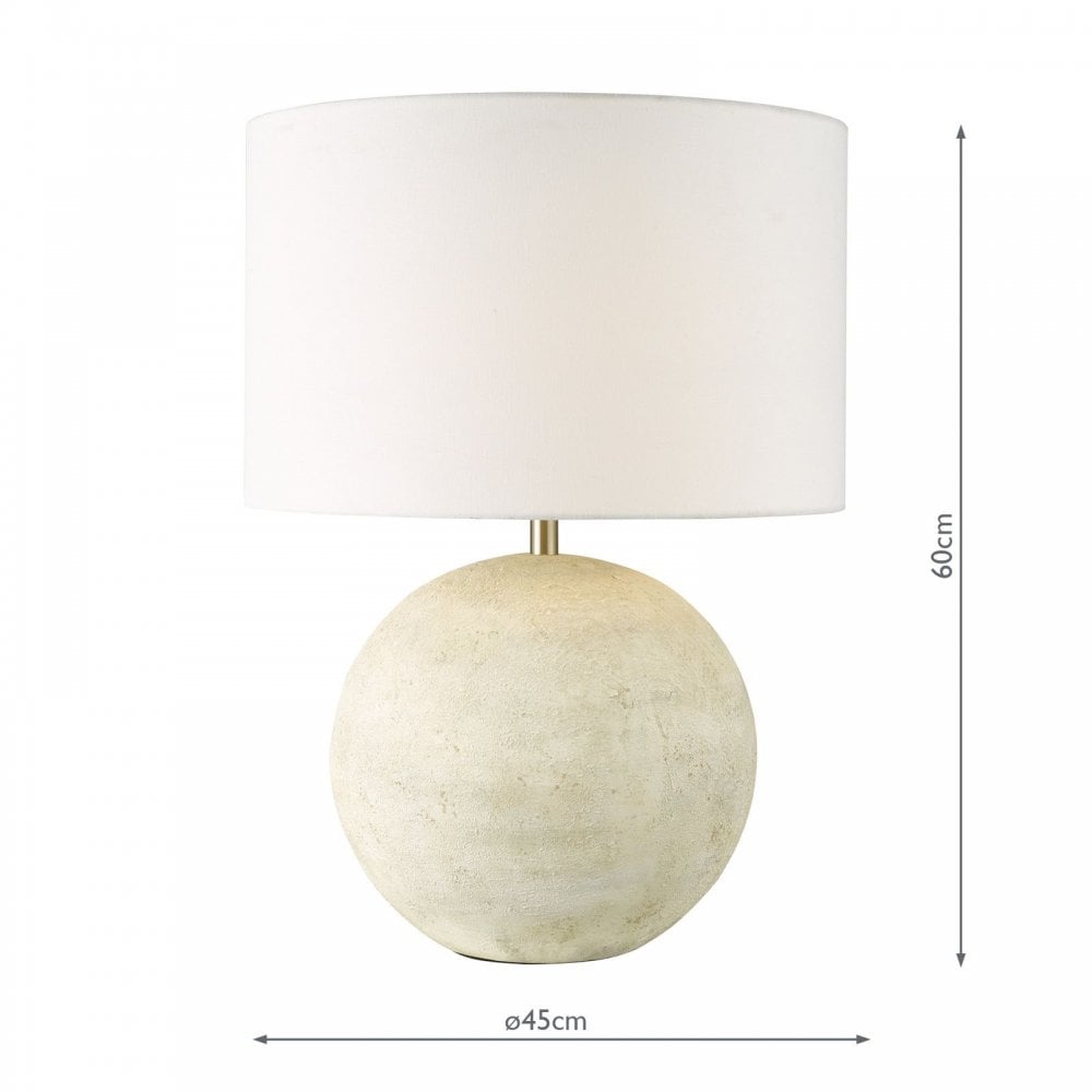 Havana Natural Ceramic Table Lamp C/W White Shade