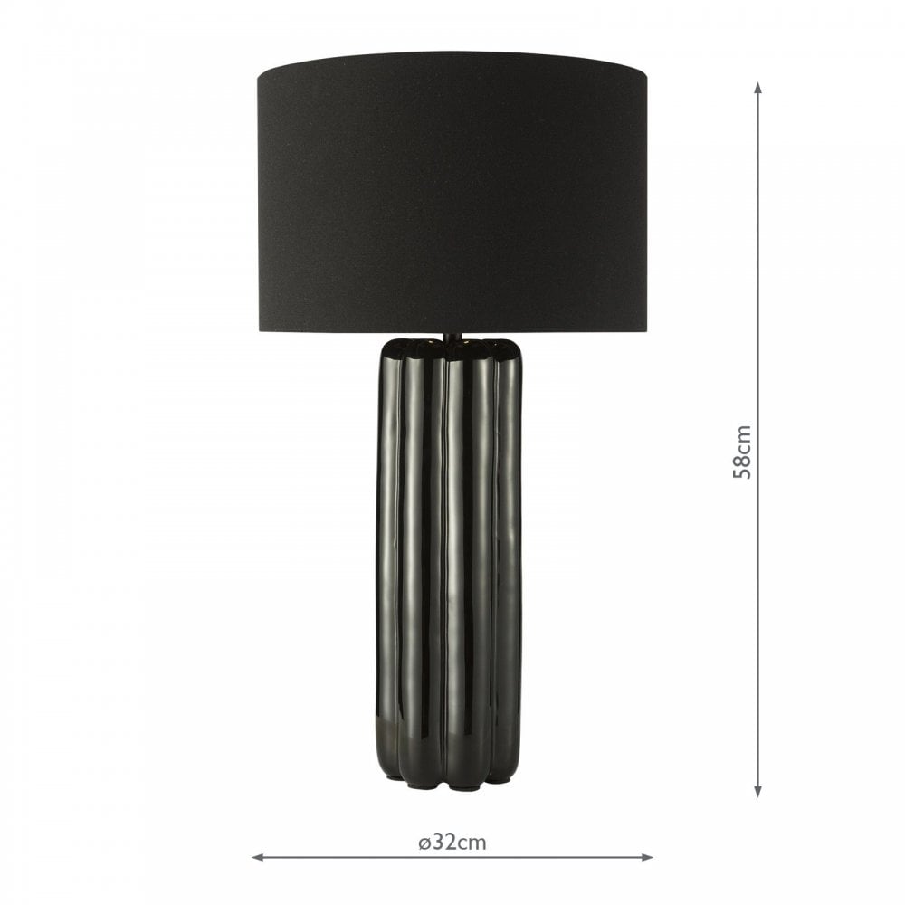 Hebron Black Table Lamp C/W Shade