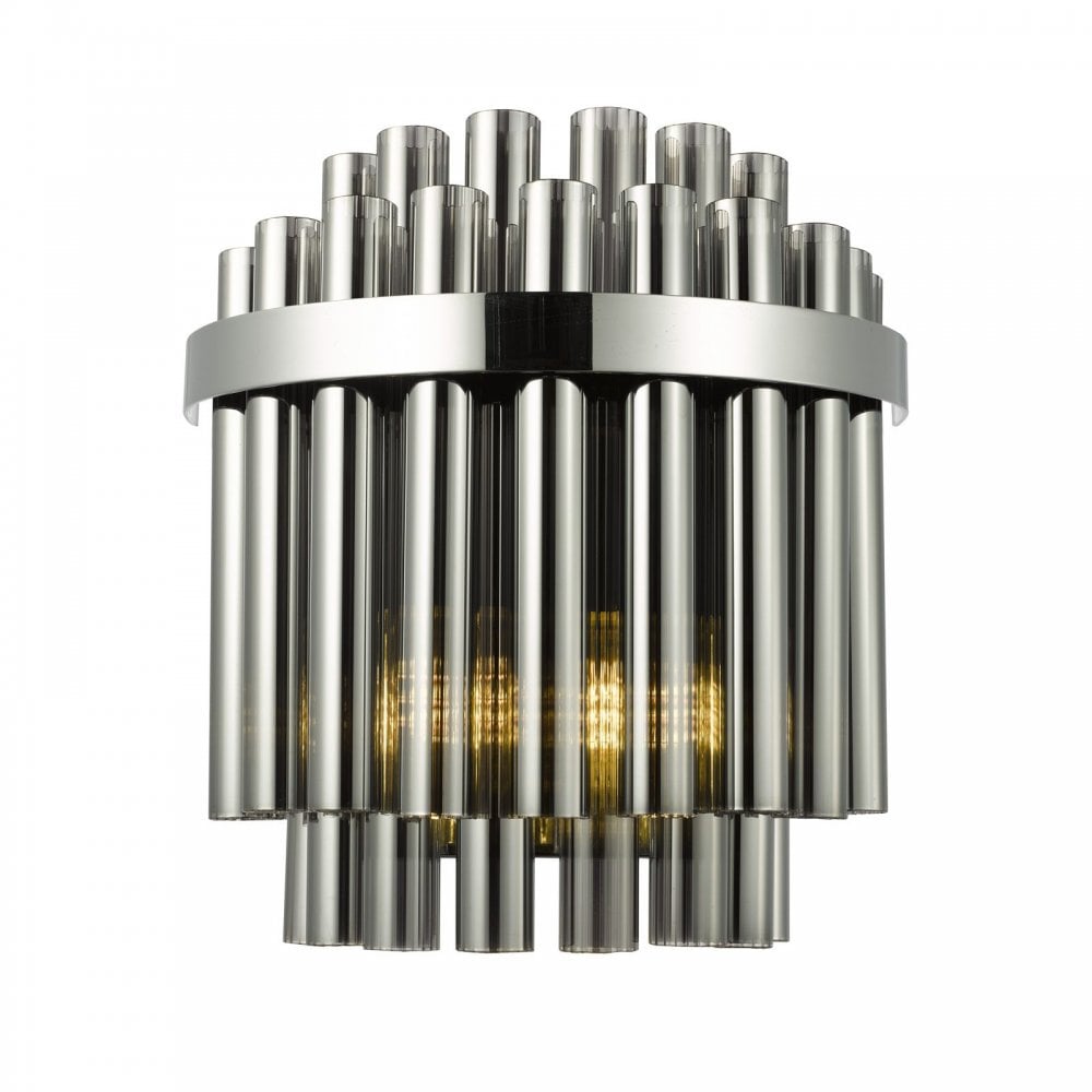 Imani Polished Chrome & Smoked Glass Wall Light