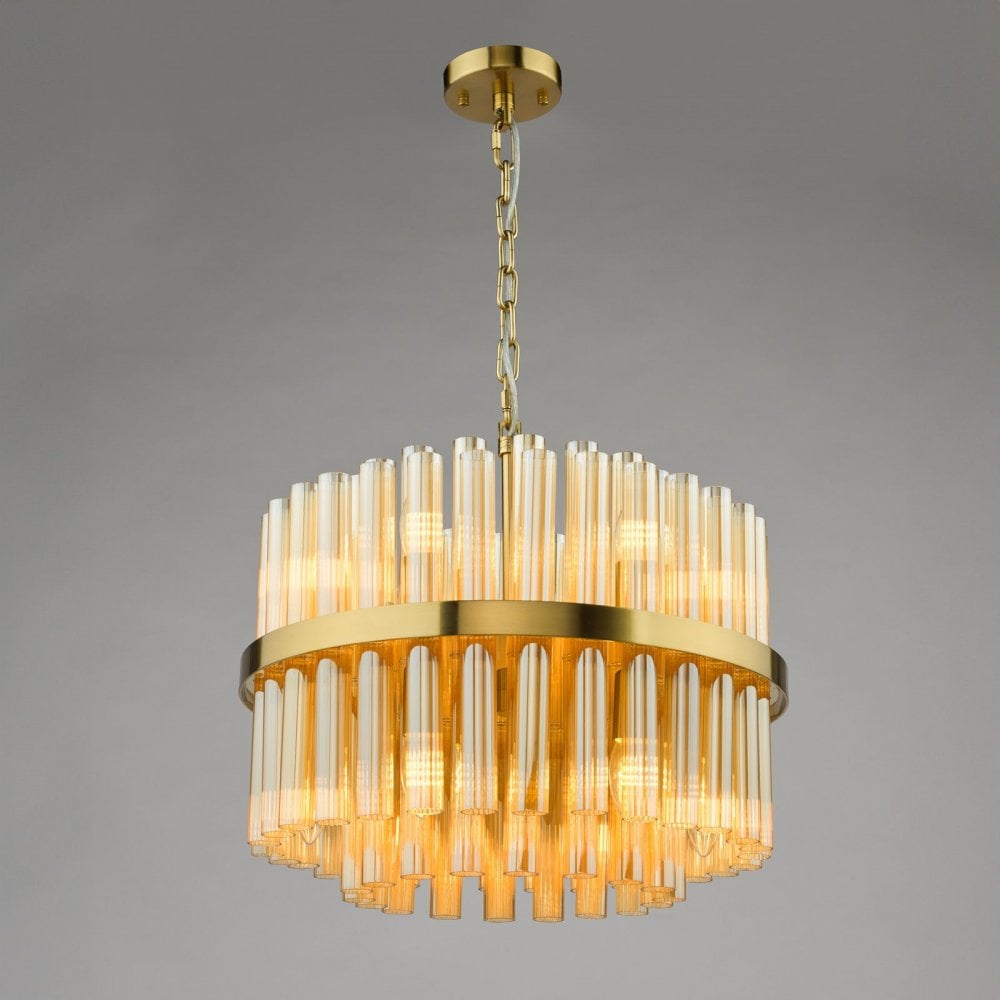 Imani 12 Light Natural Brass Chandelier