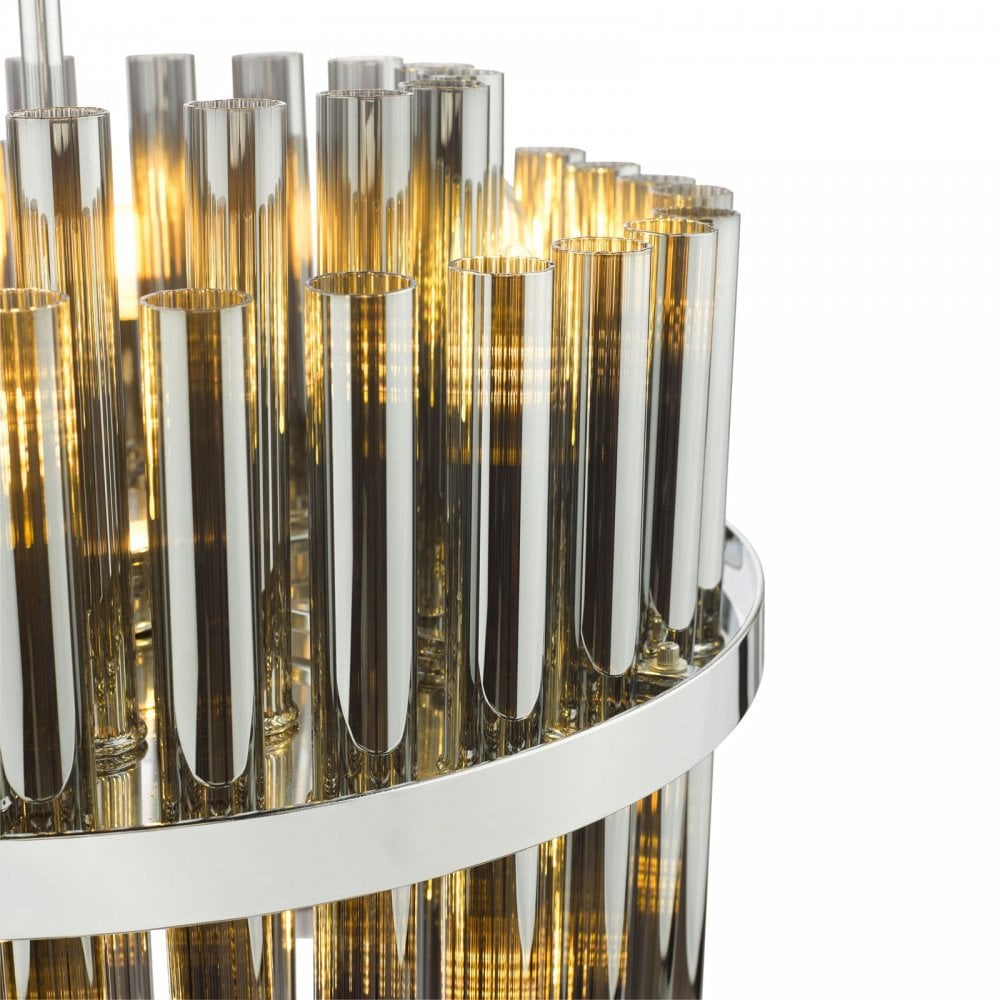 Imani 12 Light Polished Chrome & Smoked Glass Pendant