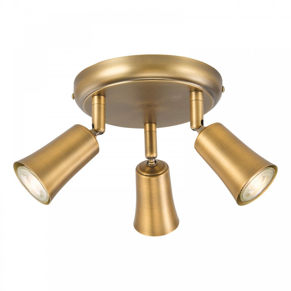 Jedrek 3 Light Aged Brass Spotlight