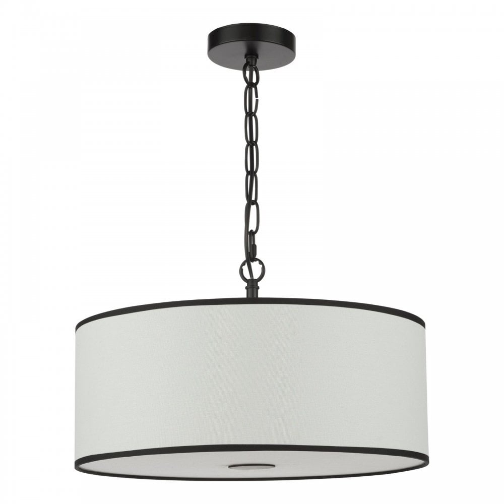 Jemima 3 Light White & Black Pendant