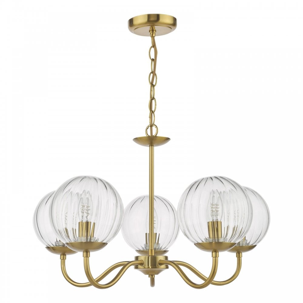 Jocelyn 5 Light Brass Pendant