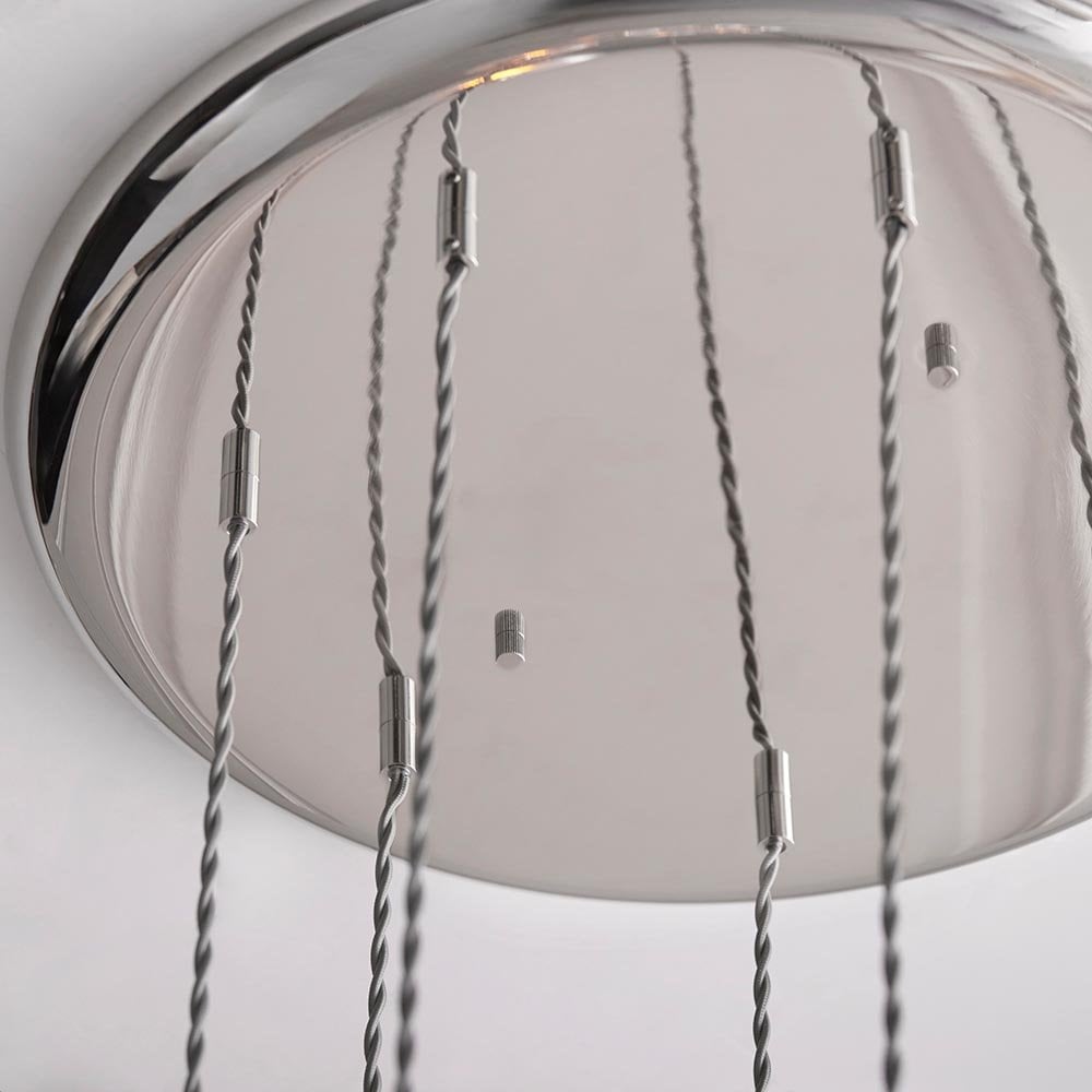 Millie Polished Nickel 7 Light Pendant with Clear Glass Shades