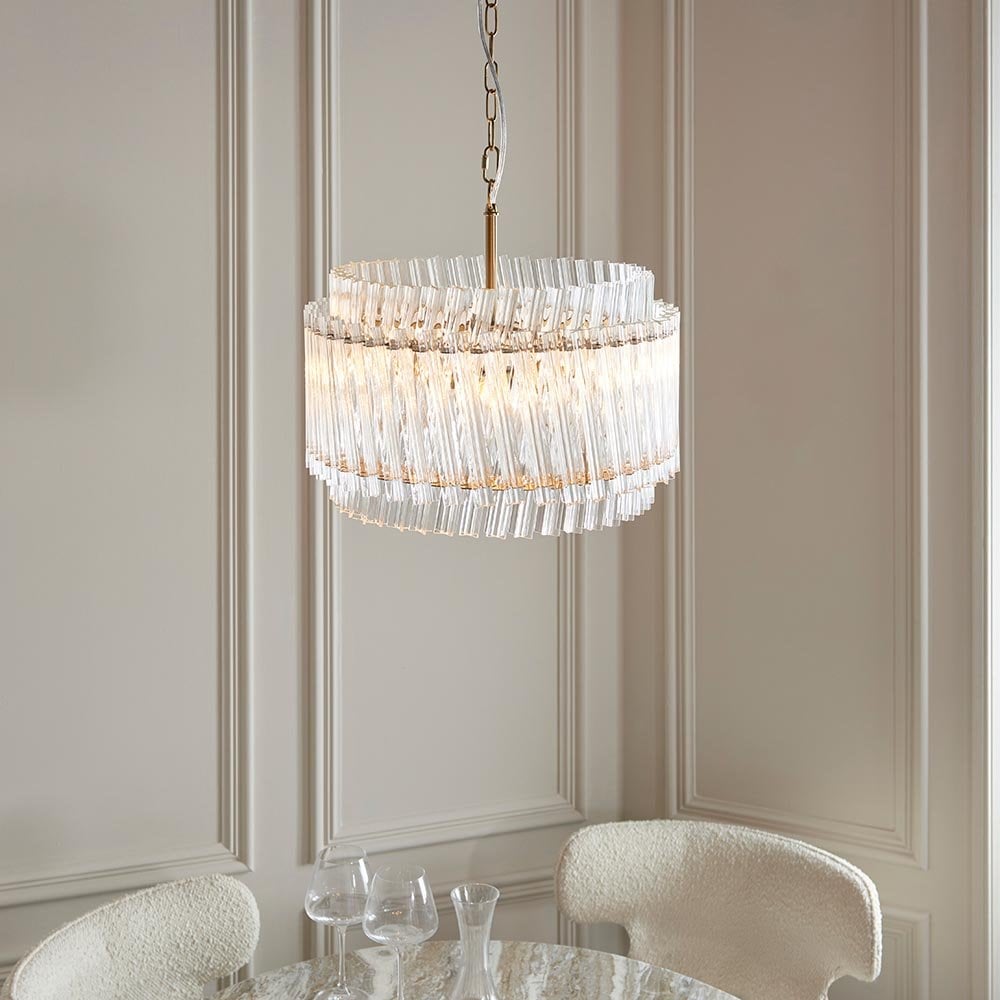 Brenda Aged Brass 3 Light Ceiling Pendant