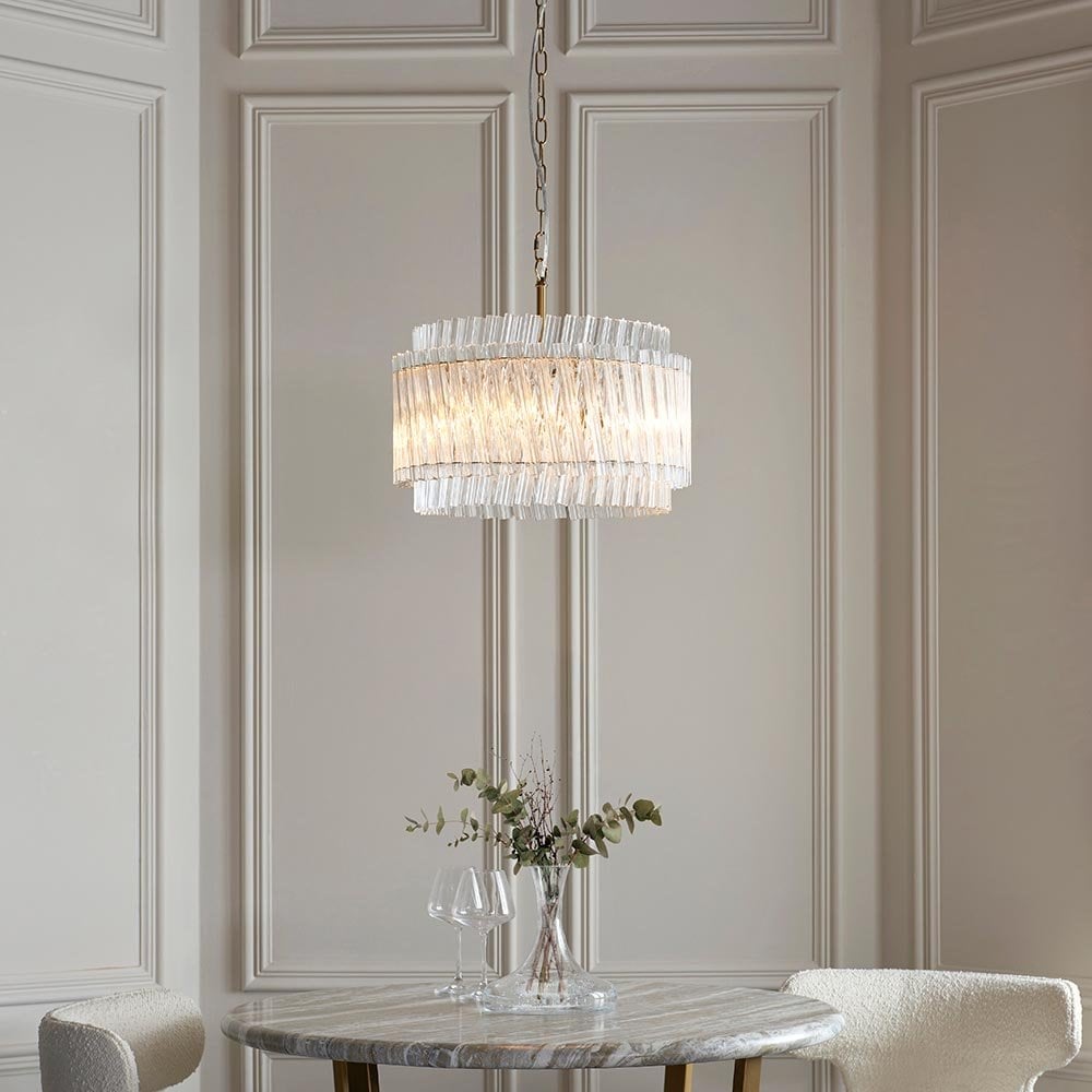 Brenda Aged Brass 3 Light Ceiling Pendant