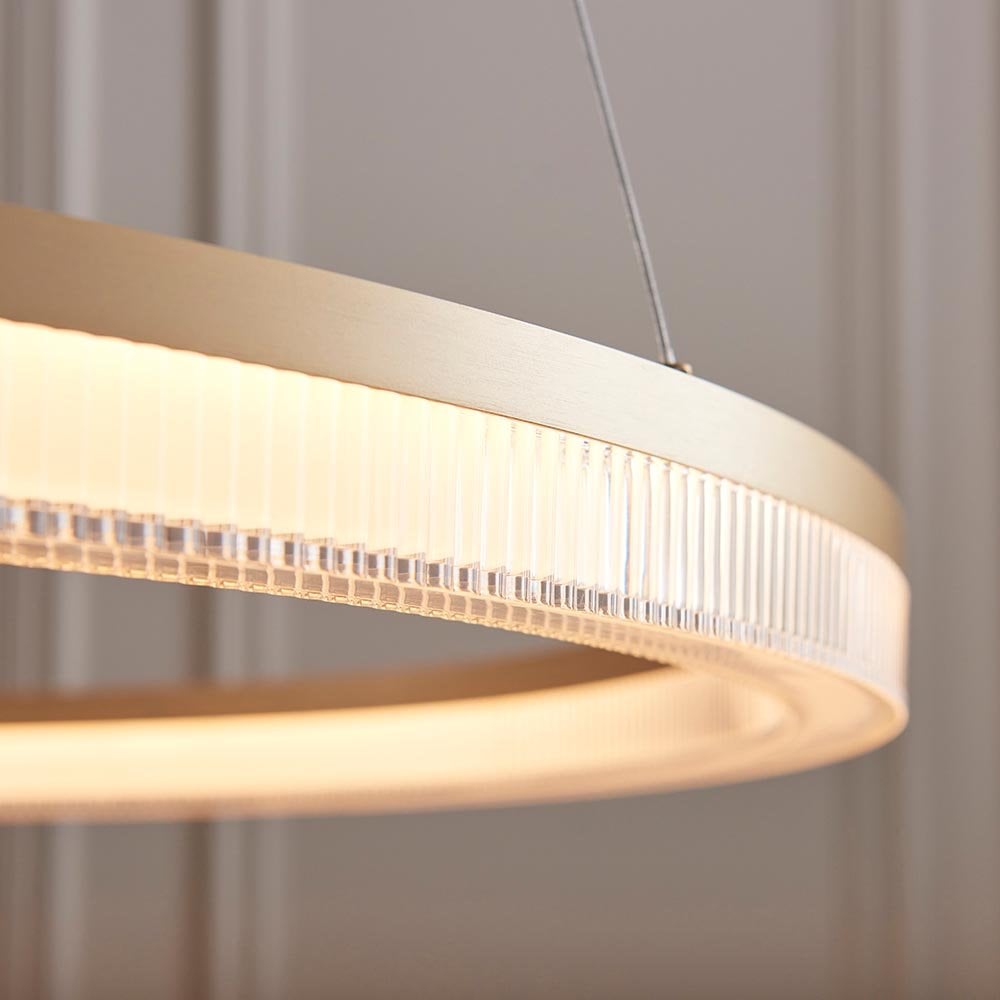 Brushed Gold LED Hoop Pendant