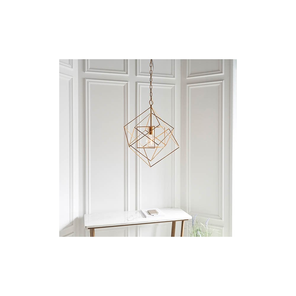 Fred Single Gold Leaf Framed Pendant