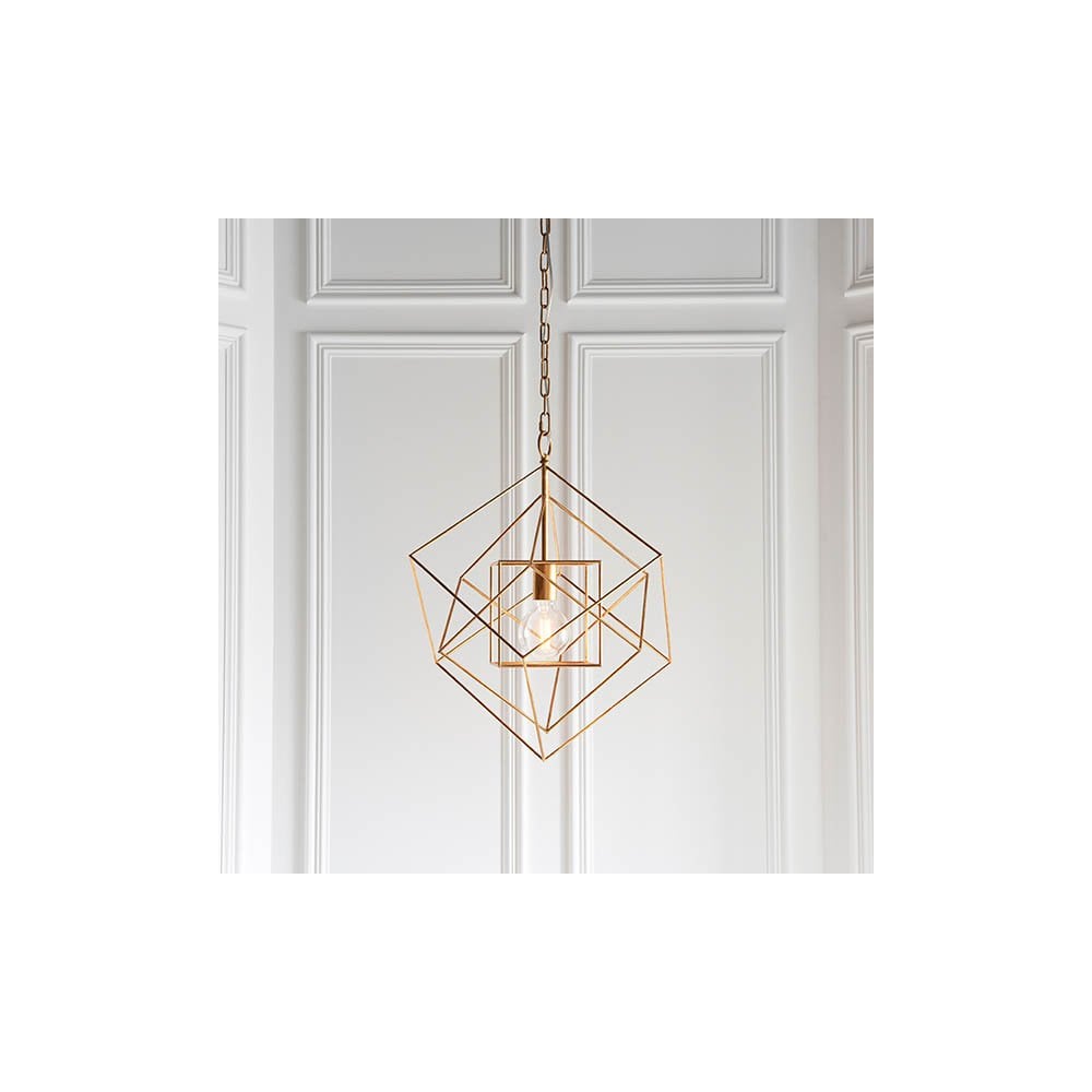Fred Single Gold Leaf Framed Pendant