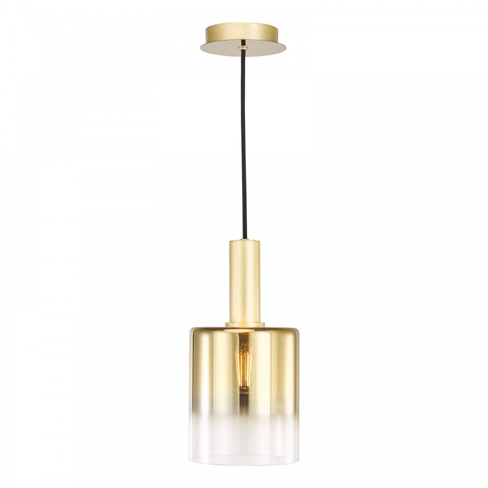 Savannah Single Pendant in Satin Gold & Gold Ombre Glass Finish