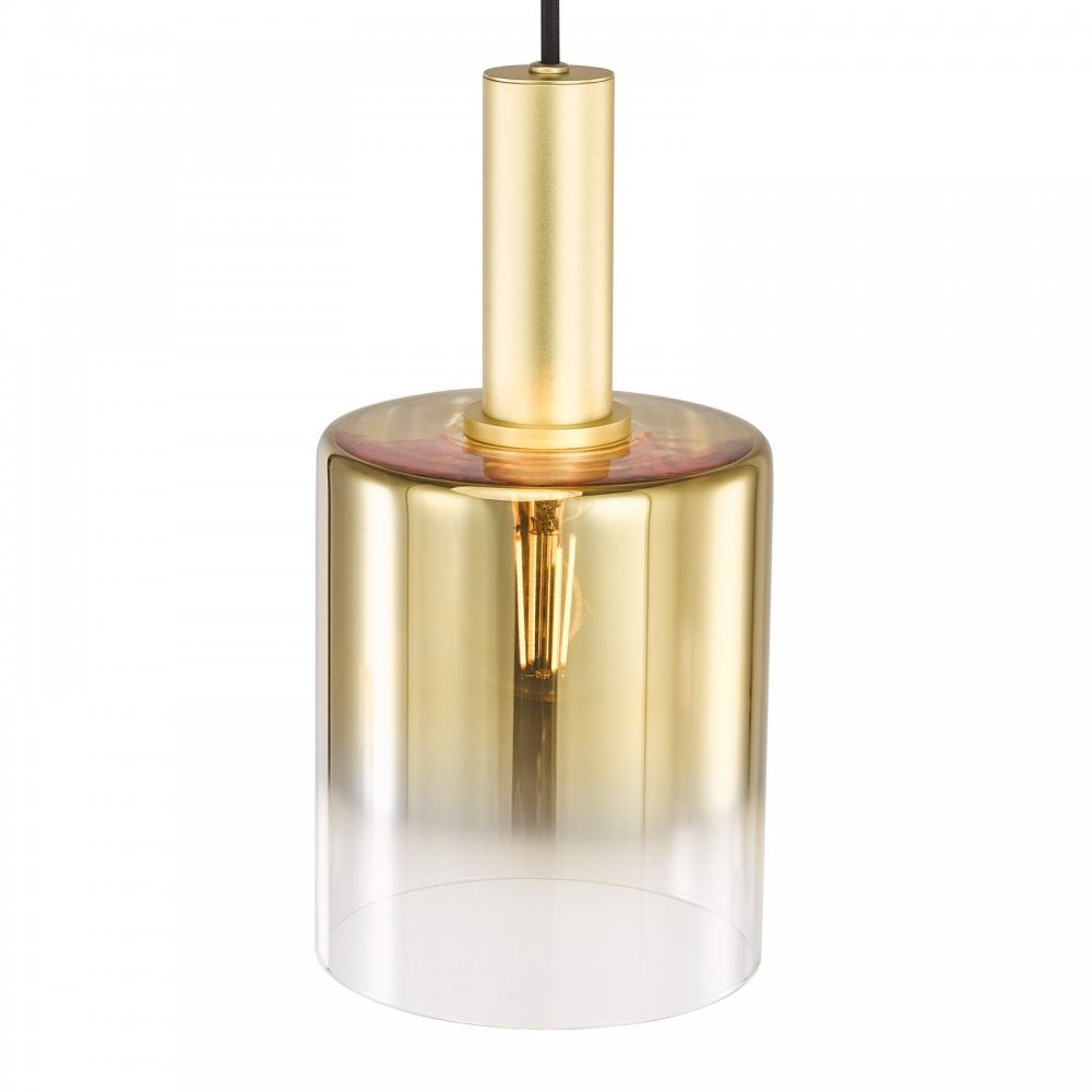 Savannah Single Pendant in Satin Gold & Gold Ombre Glass Finish