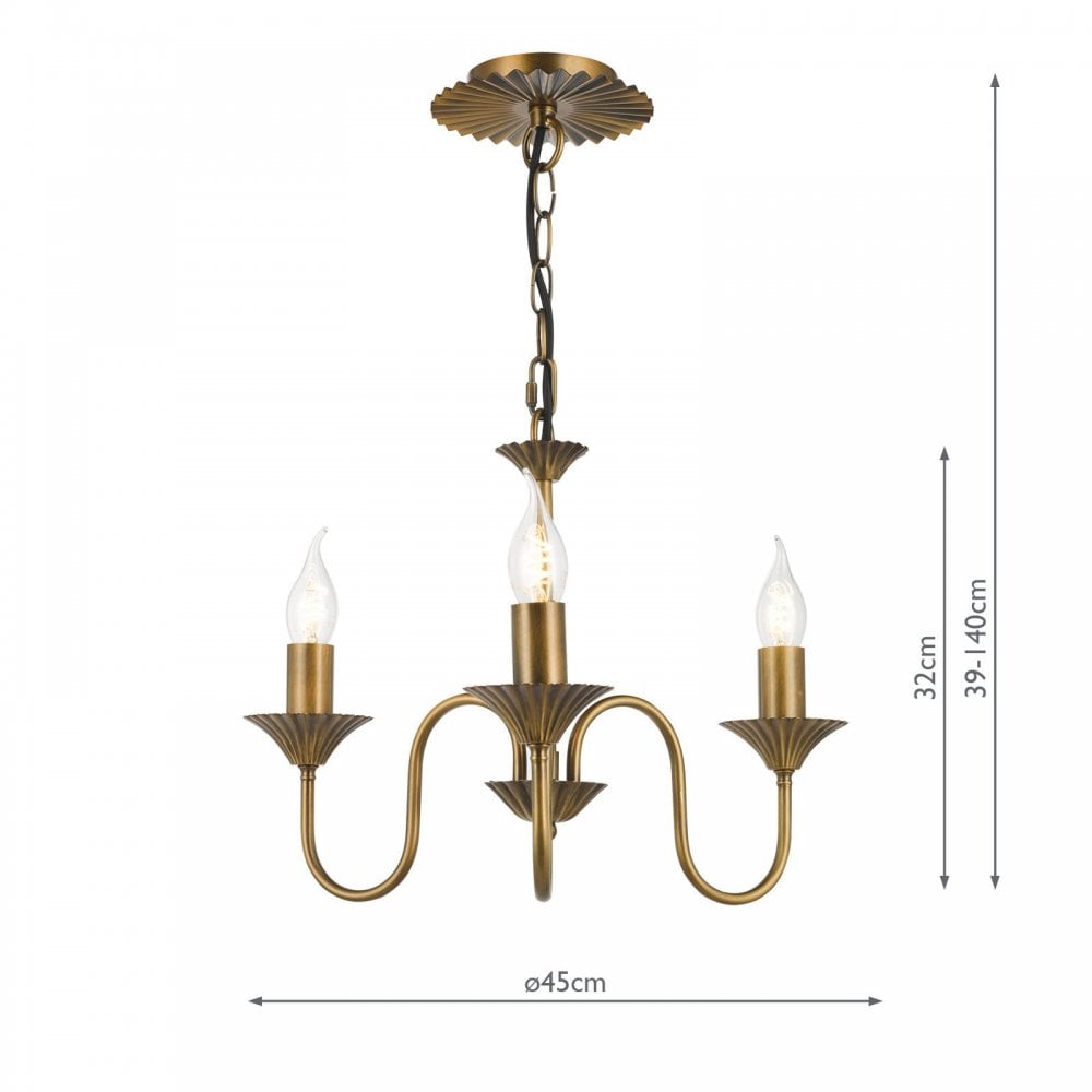 Lydian 3 Light Antique Bronze Pendant