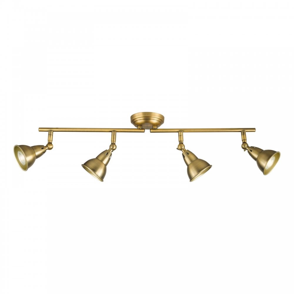 Nataniel 4 Light Aged Brass Spotlight Bar