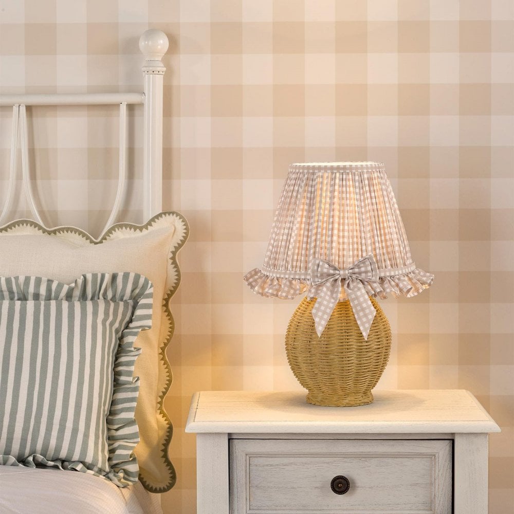 Omer Taupe Table Lamp C/W Shade