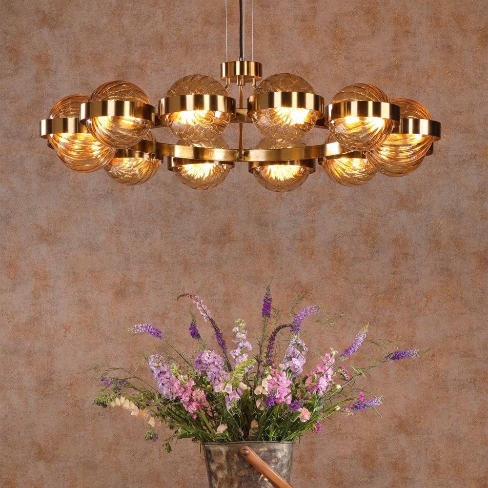 Ophira Antique Gold 12 Light Ceiling Pendant