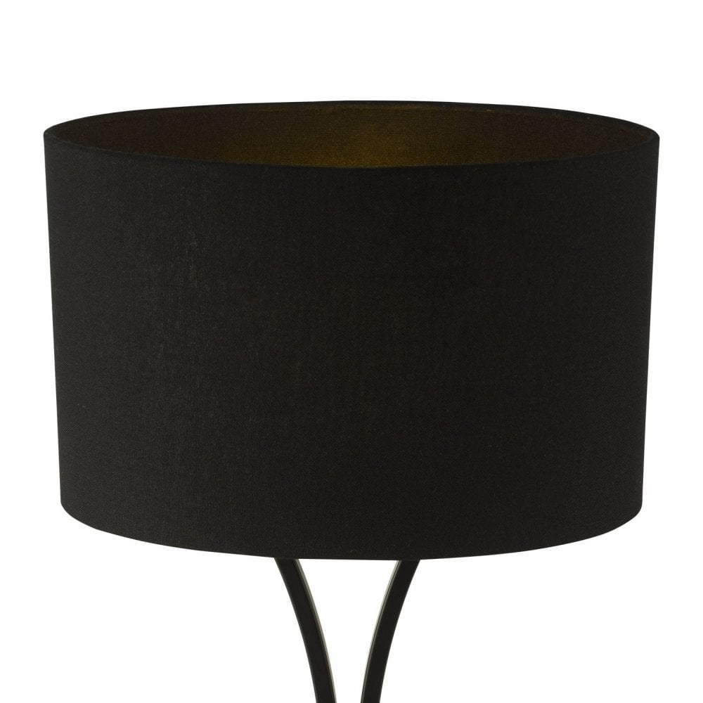 Oporto Matt Black Table Lamp C/W Shade