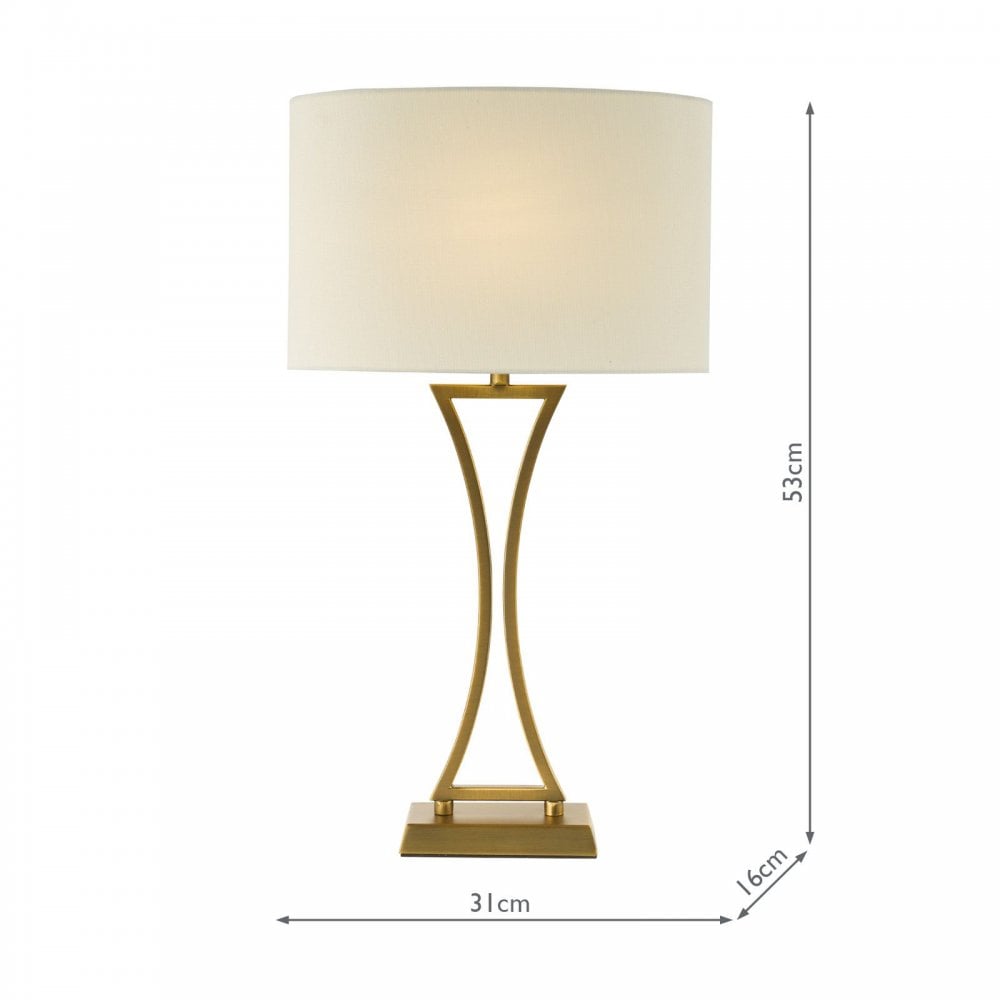 Oporto Aged Brass Table Lamp C/W Shade