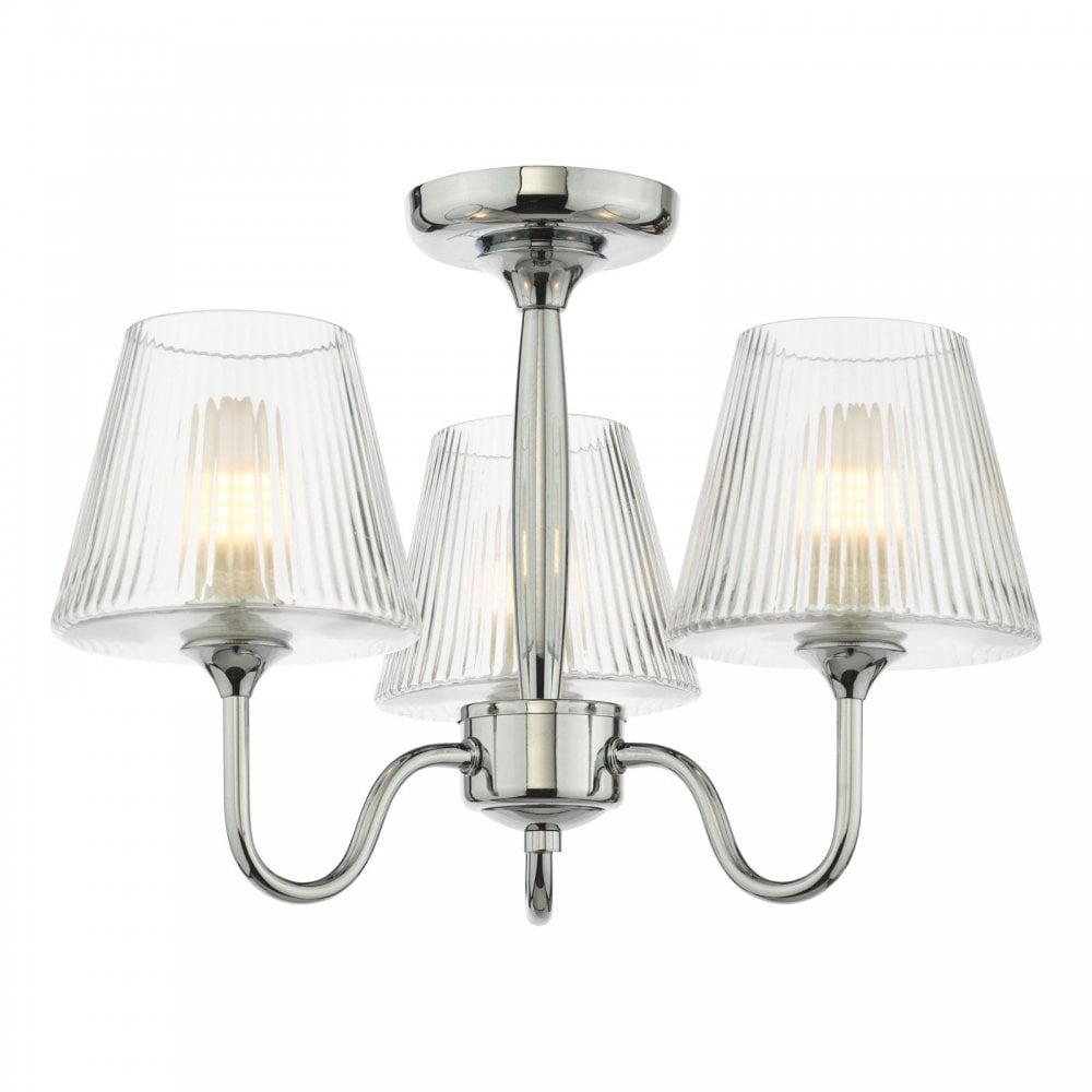 Rimaz 3 Light Polished Chrome Semi Flush IP44