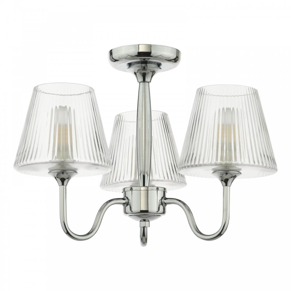 Rimaz 3 Light Polished Chrome Semi Flush IP44