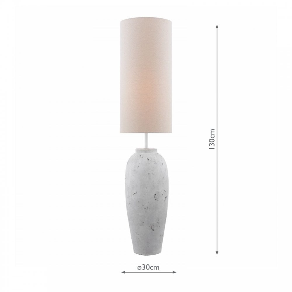 Roetta White & Grey Floor Lamp C/W Shade