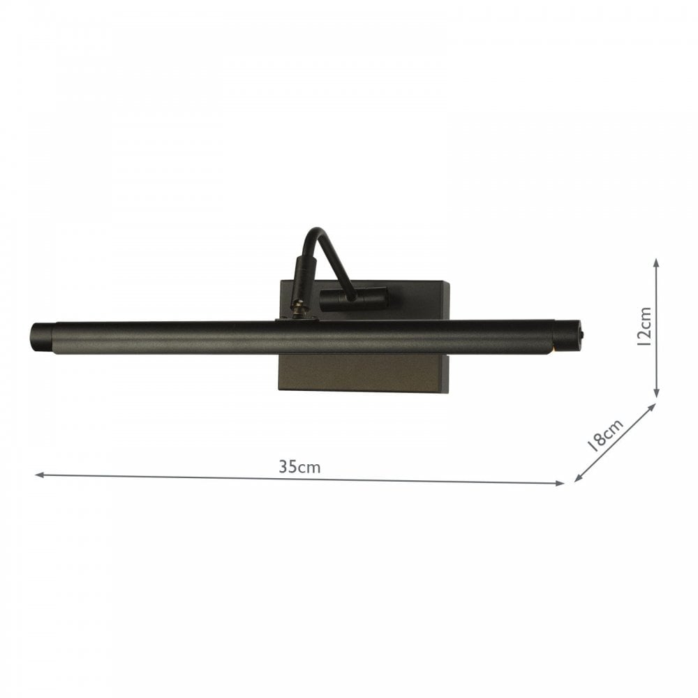 Tyrus 35cm Satin Black LED Picture Light