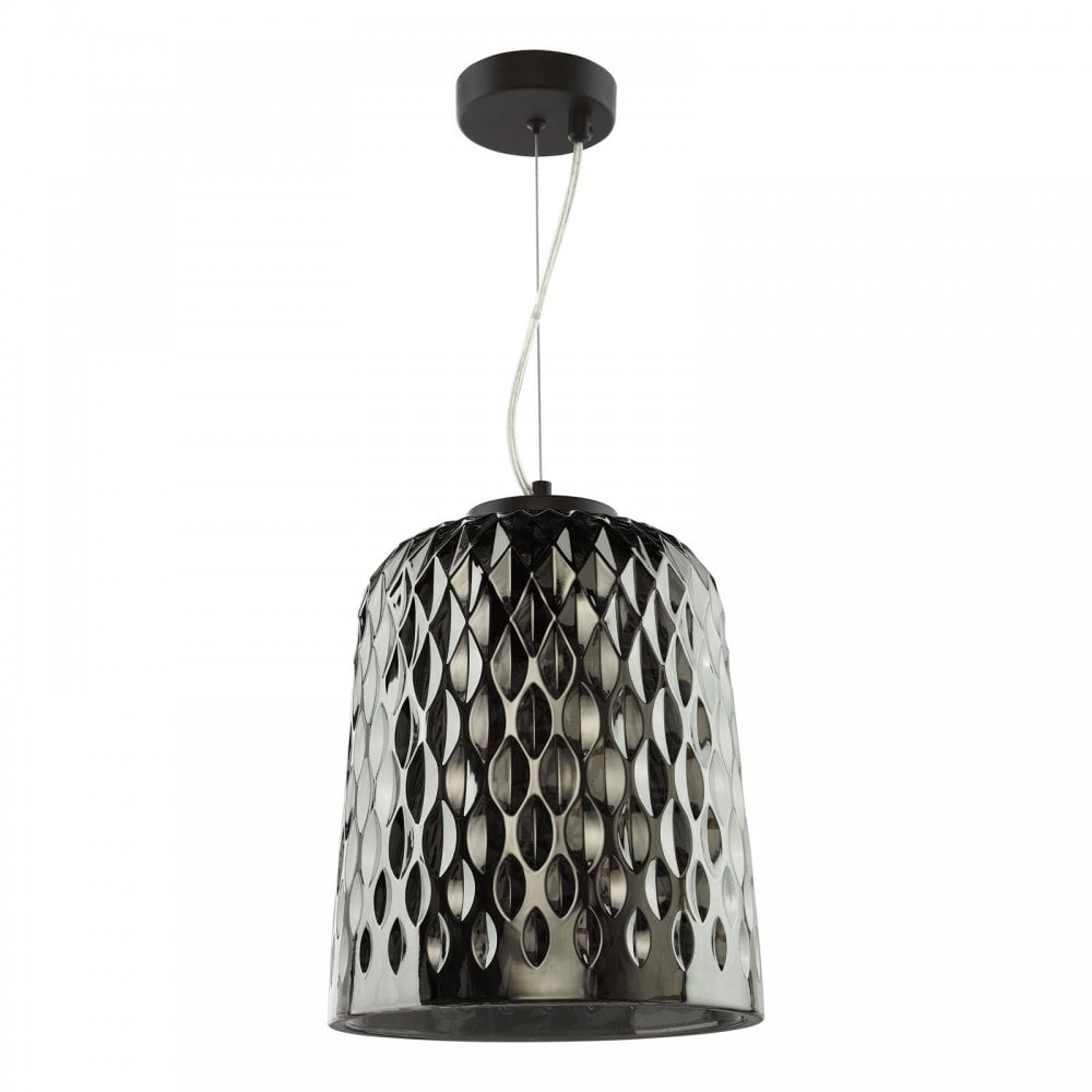 Varius Matt Black & Smoked Glass Single Pendant