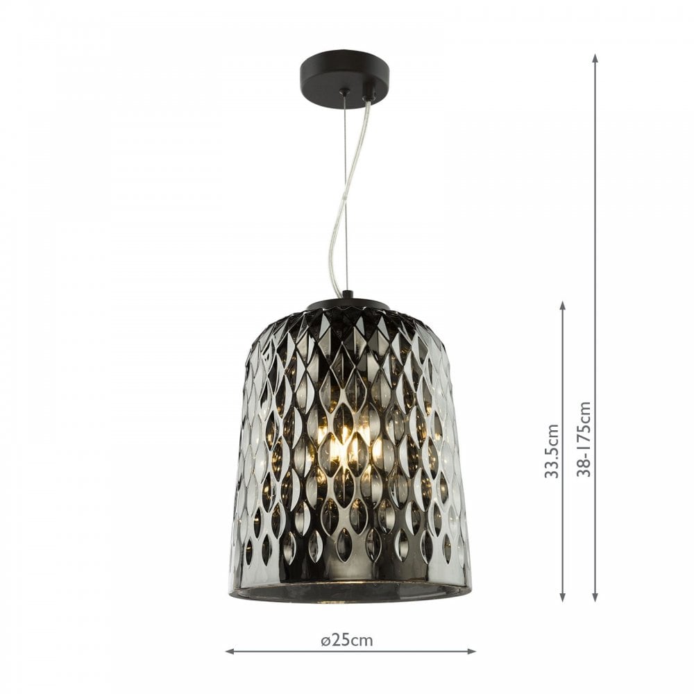 Varius Matt Black & Smoked Glass Single Pendant