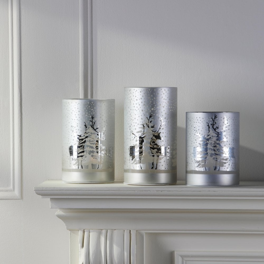 Frosted Tree LED Candle Set