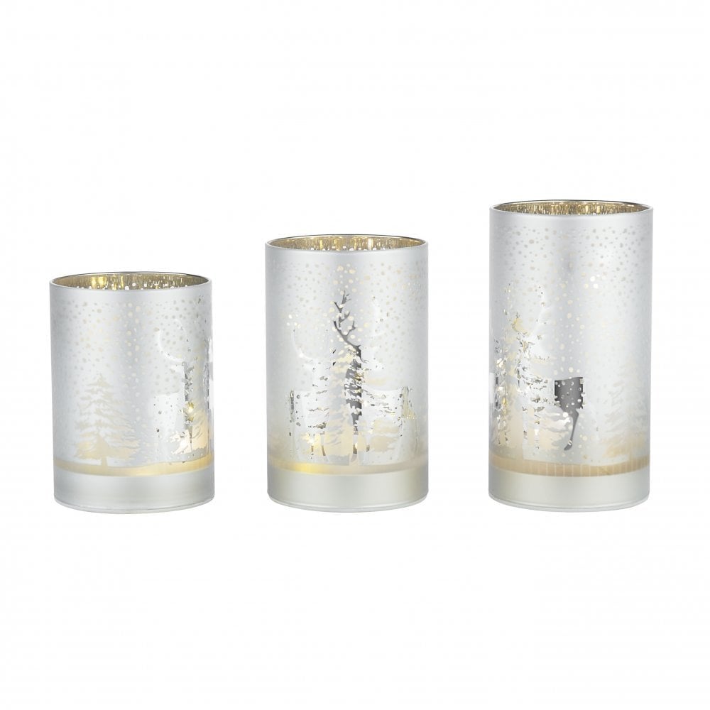 Frosted Tree LED Candle Set