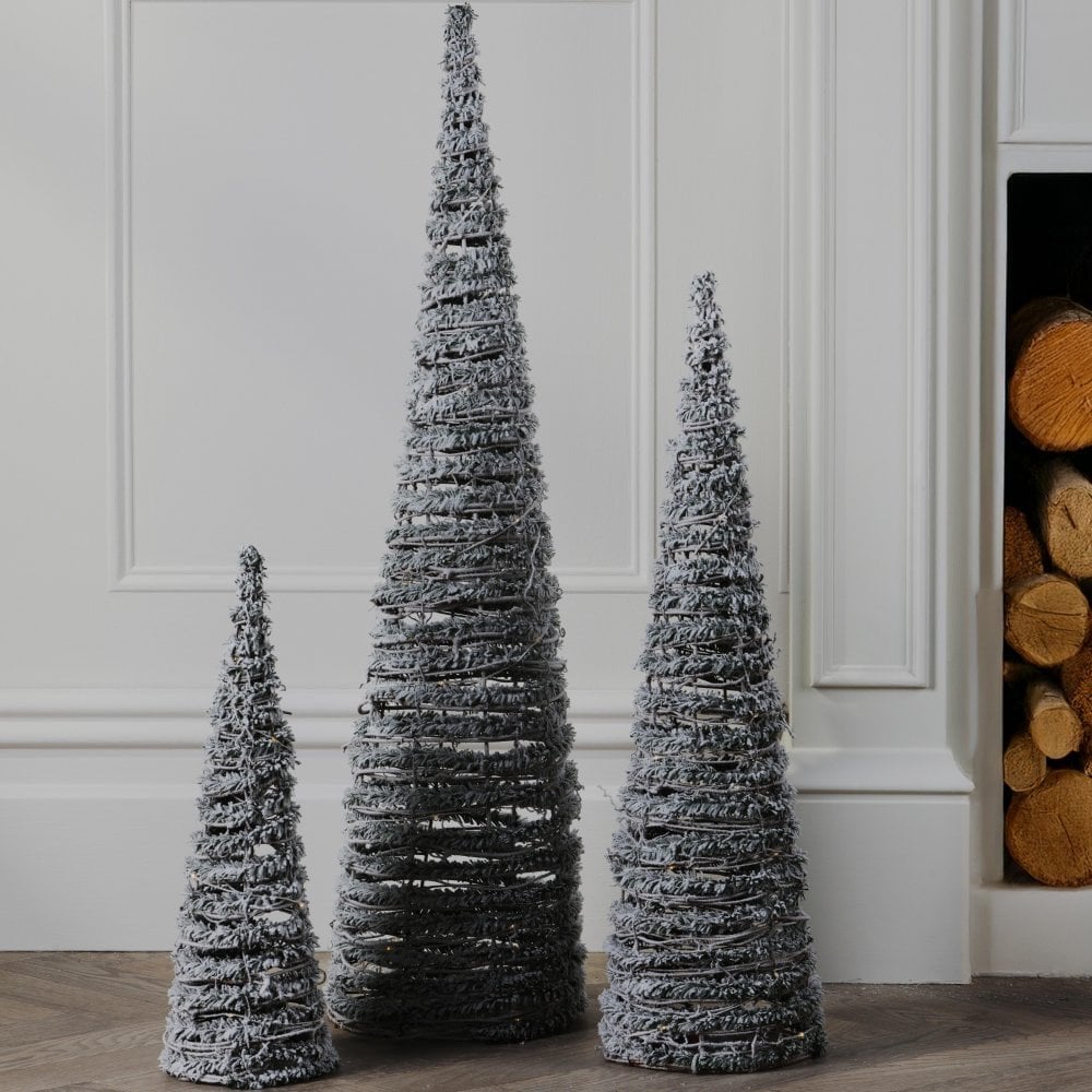 Green Christmas Cone Decorations Set of 3