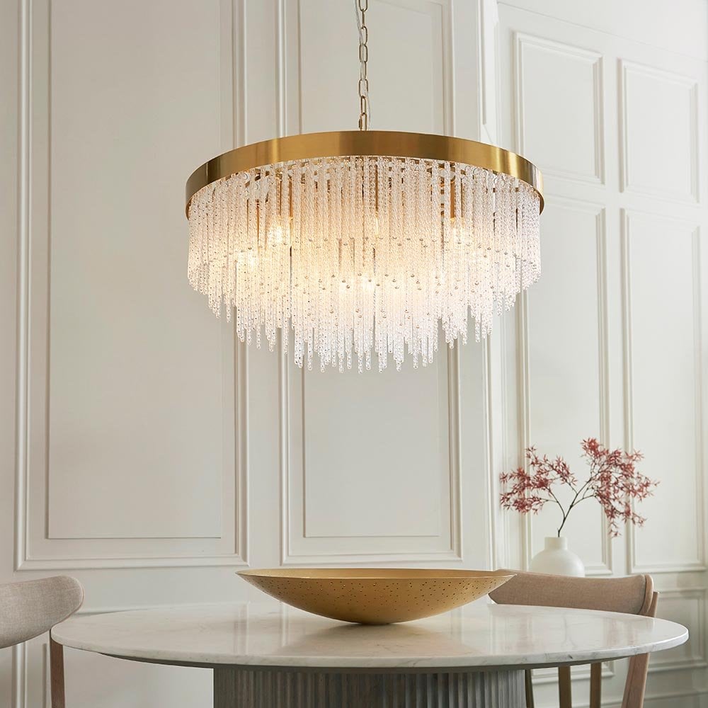 Anistoria 9 Light Brass Ceiling Pendant