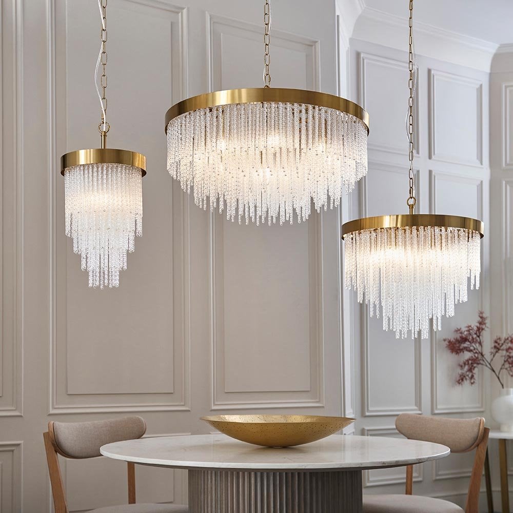 Anistoria Single Brass Pendant with Decorative Glass Rods