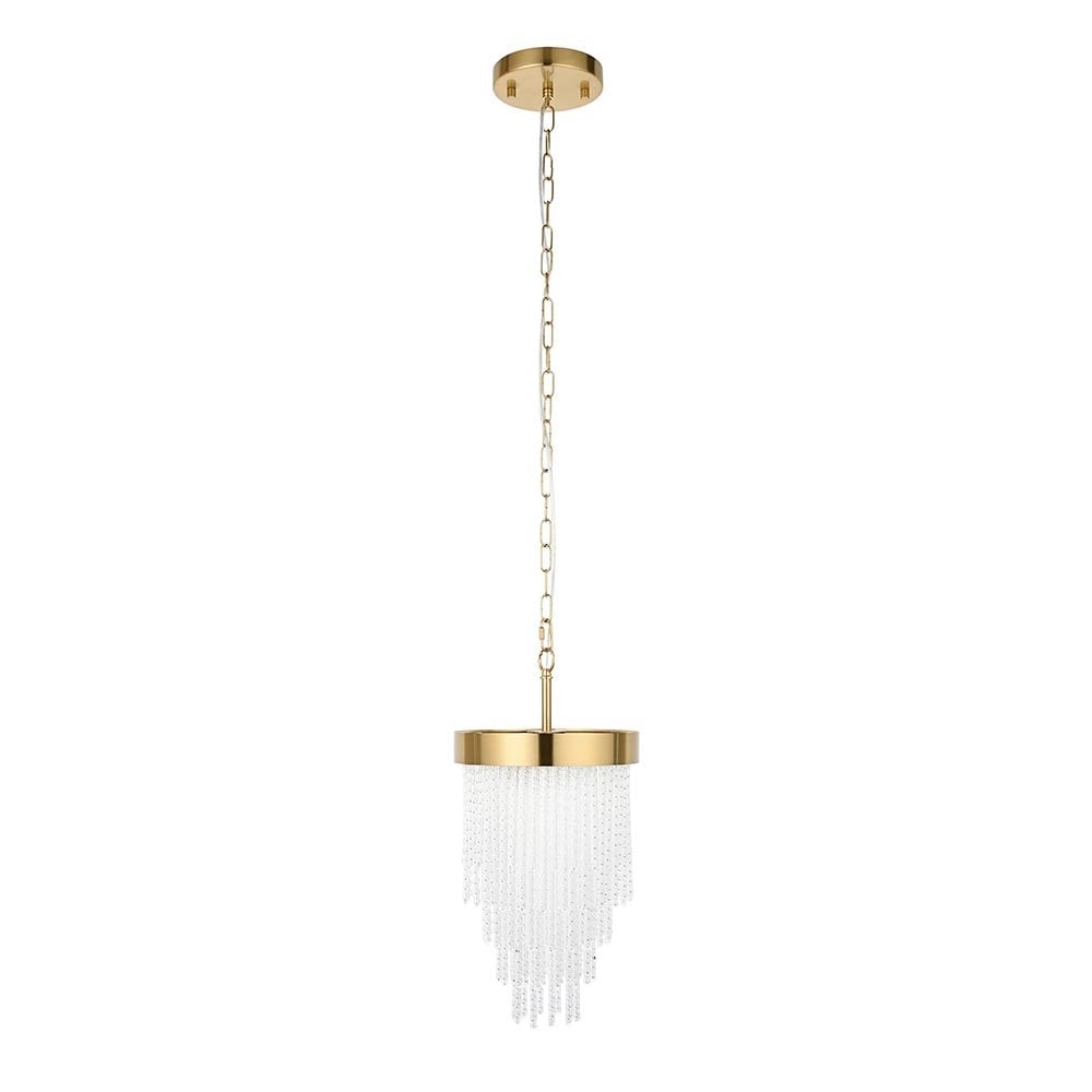 Anistoria Single Brass Pendant with Decorative Glass Rods