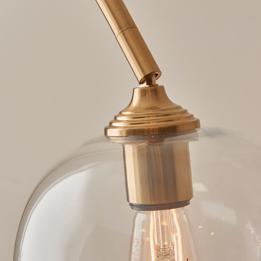 Ashcroft Brass Floor Lamp with Clear Glass Shade