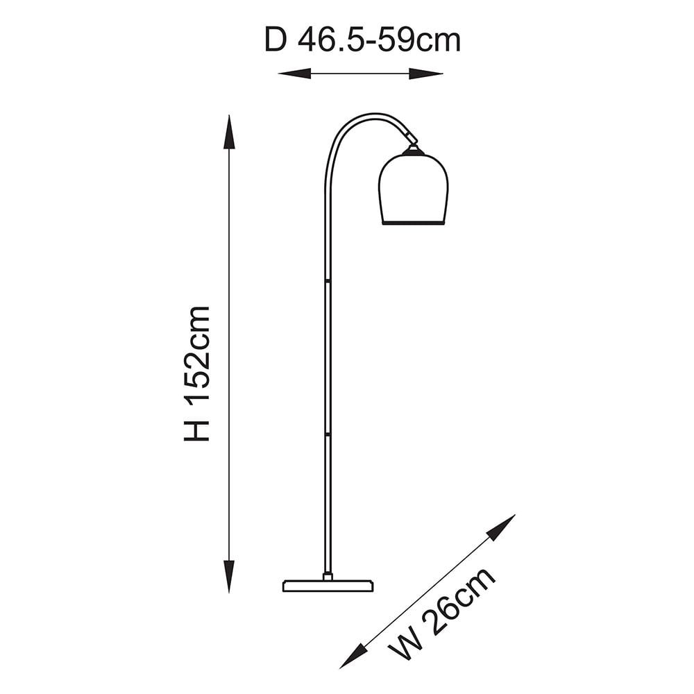 Ashcroft Brass Floor Lamp with Clear Glass Shade