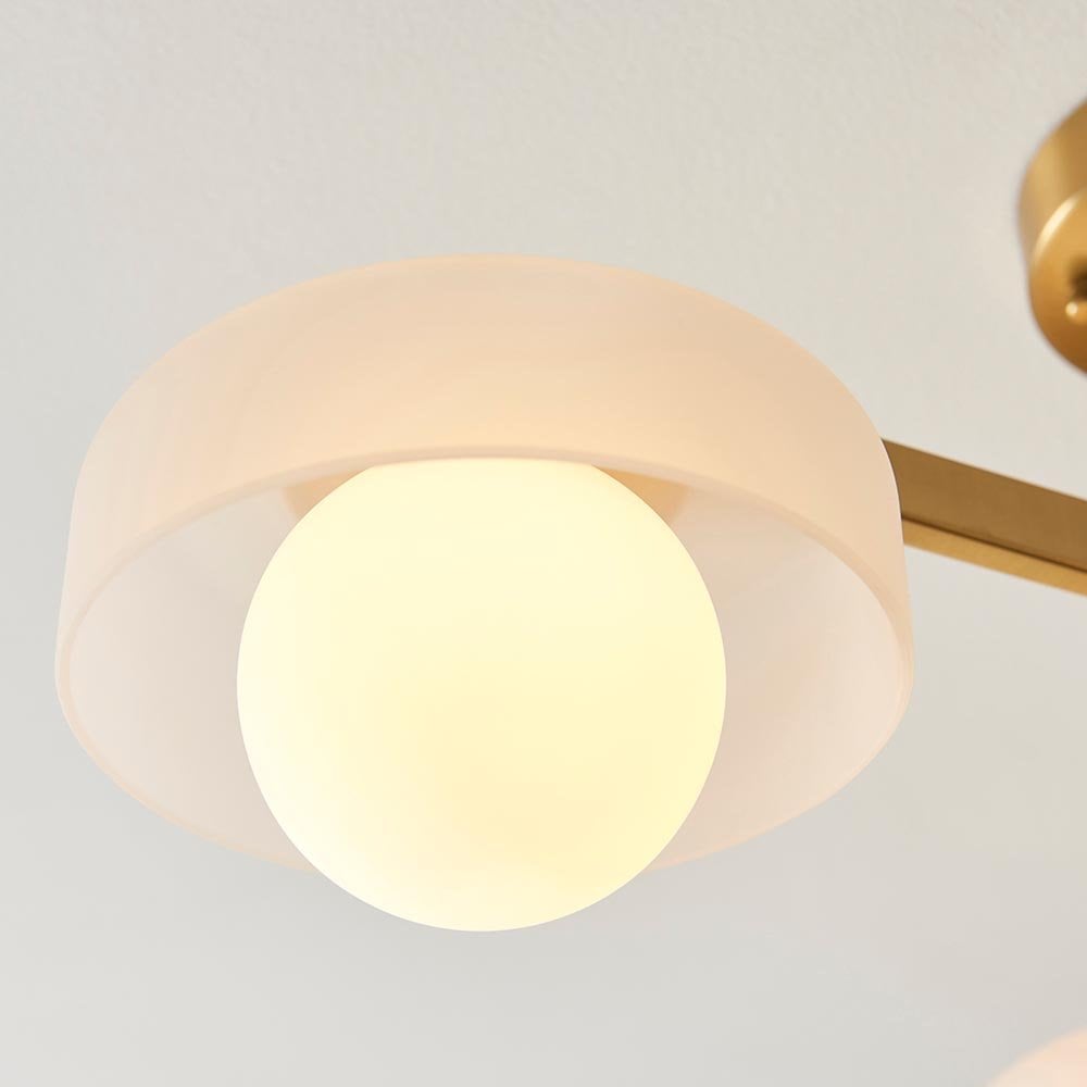 Boss 3 Light Semi Flush Fitting in Brushed Brass