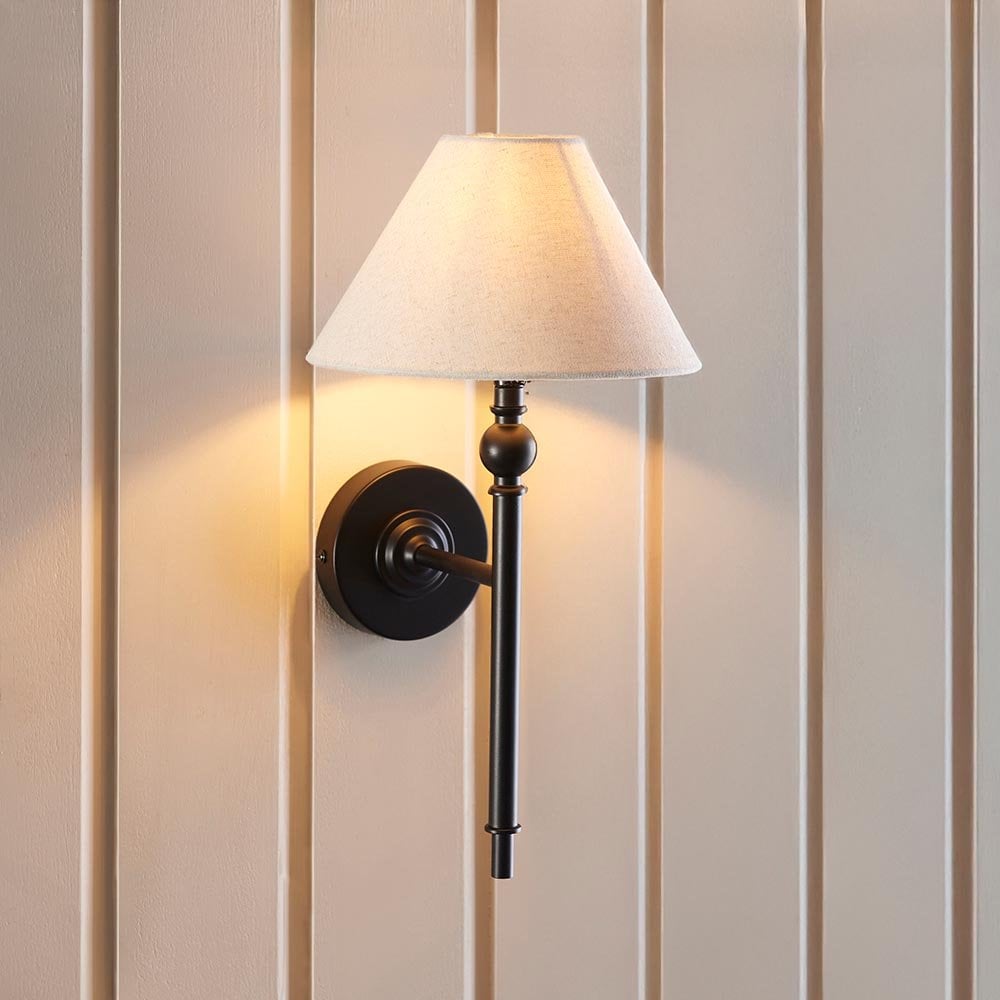 Lille Matt Black Wall Light C/W Shade