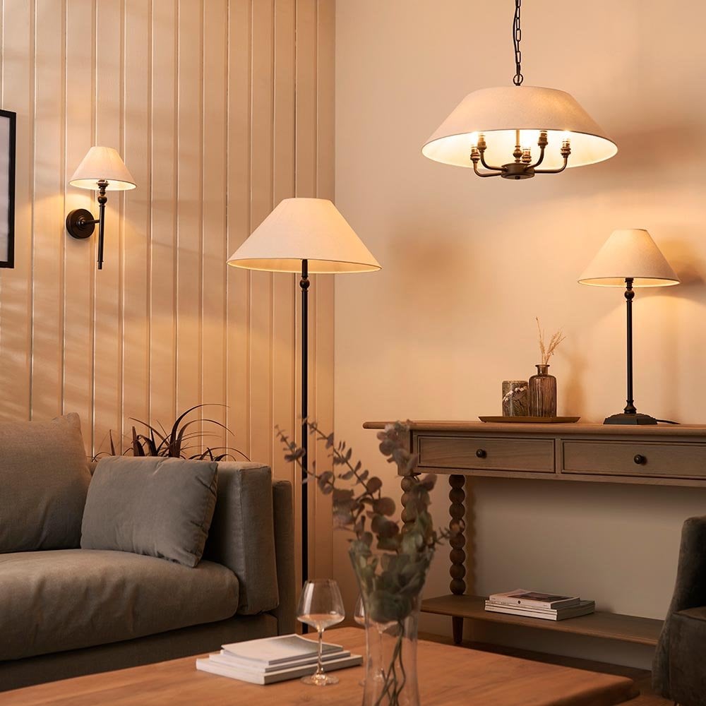 Lille Matt Black Wall Light C/W Shade