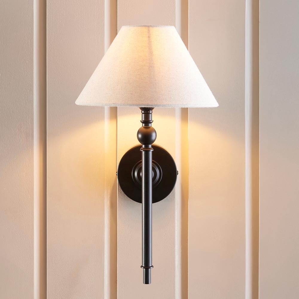 Lille Matt Black Wall Light C/W Shade