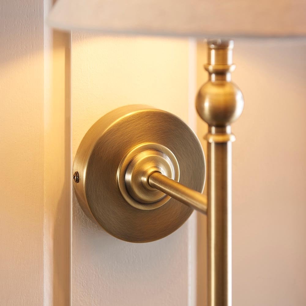 Lille Antique Brass Wall Light C/W Shade