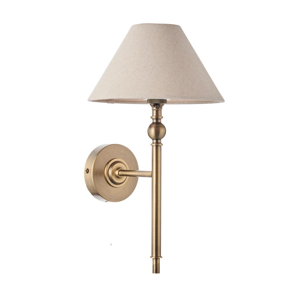 Lille Antique Brass Wall Light C/W Shade
