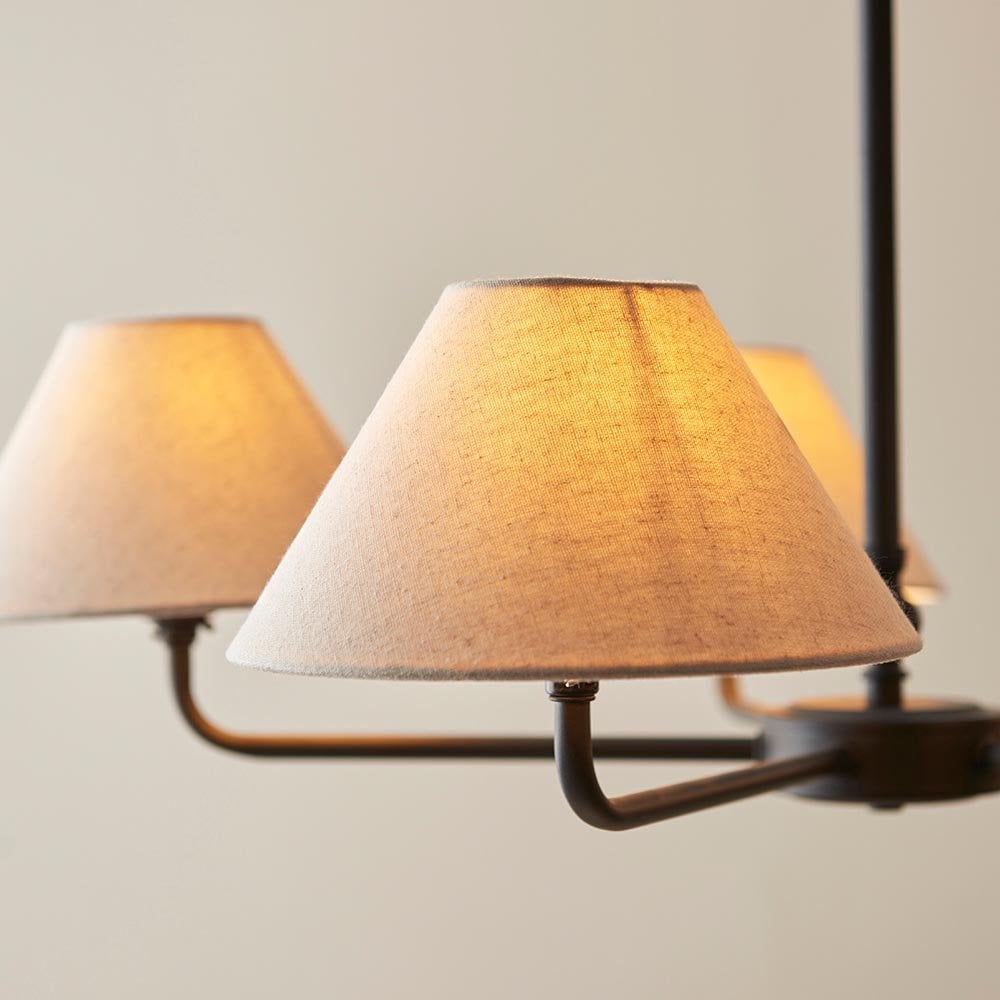 Lille 5 Light Matt Black Pendant C/W Shades