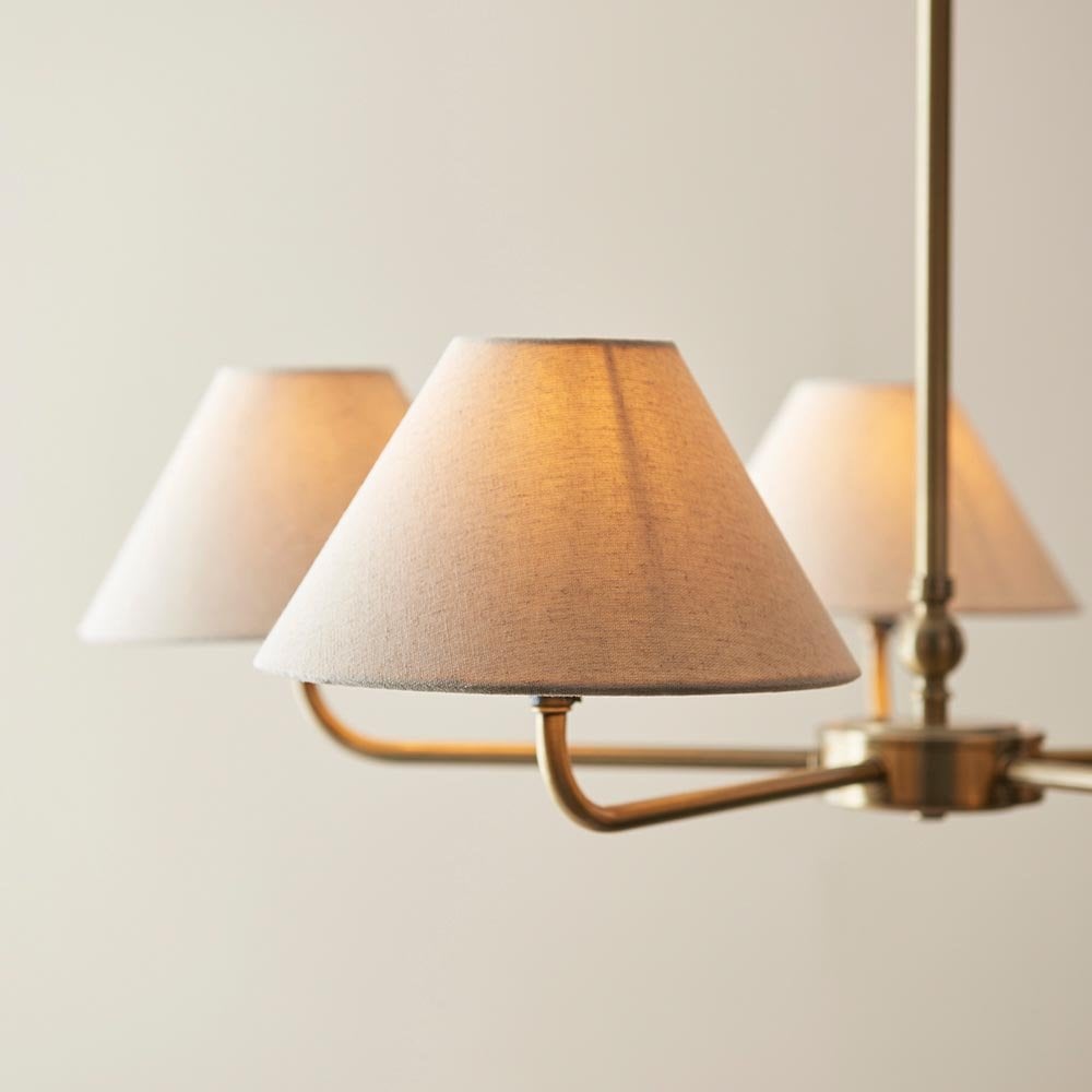 Lille 5 Light Antique Brass Pendant C/W Shades