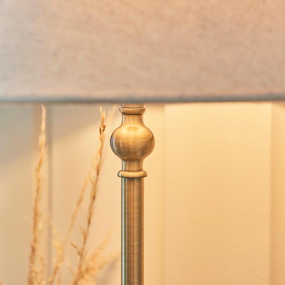 Lille Antique Brass Table Lamp C/W Shade