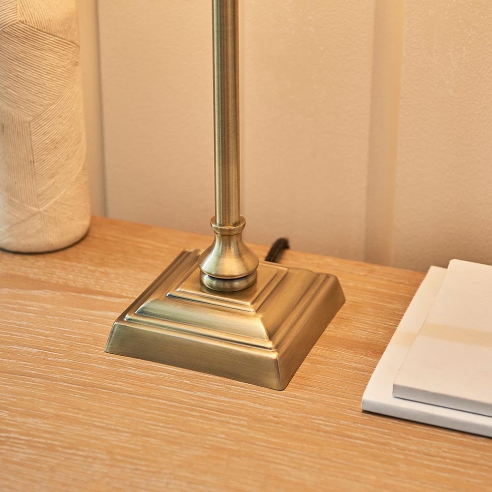 Lille Antique Brass Table Lamp C/W Shade