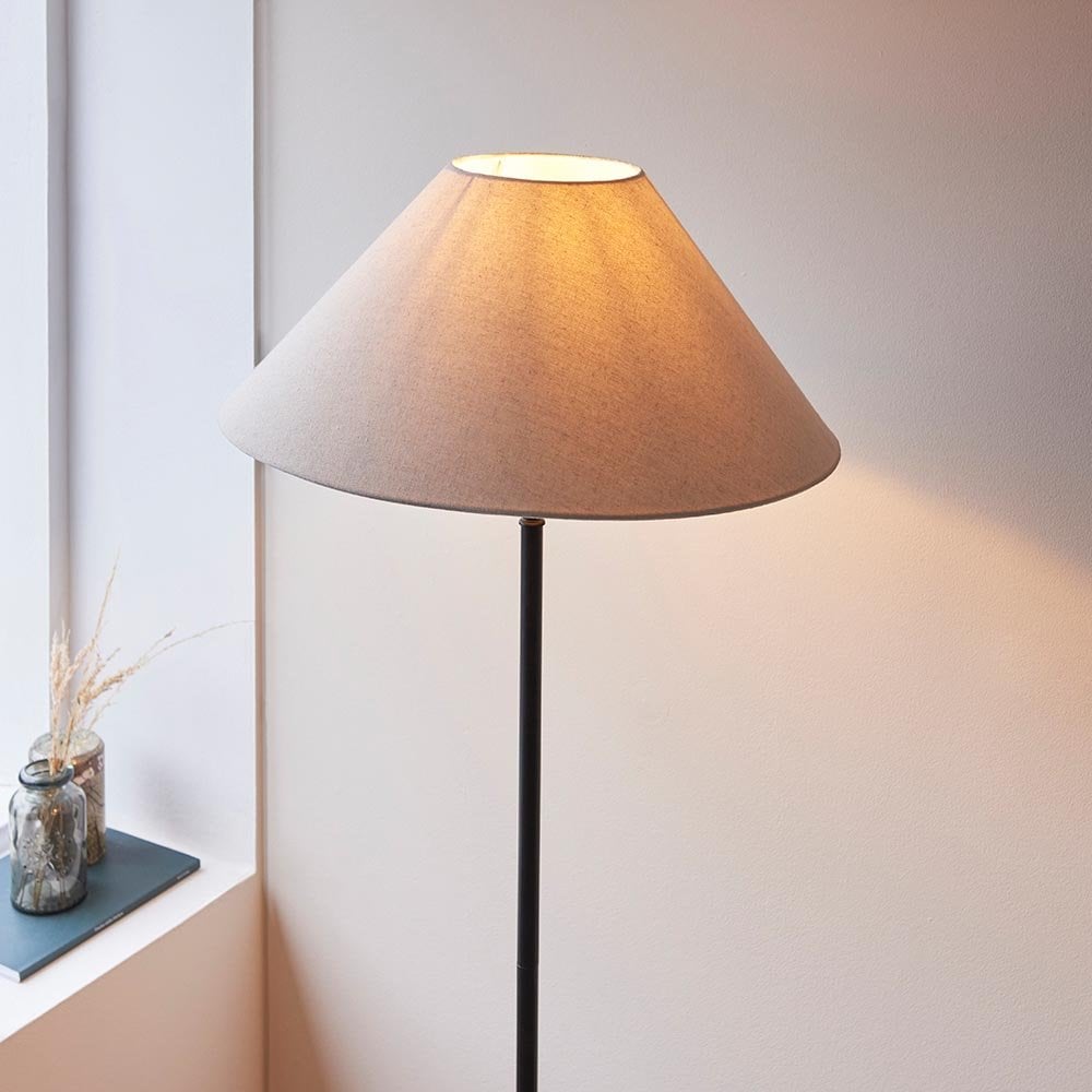 Lille Matt Black Floor Lamp C/W Shade